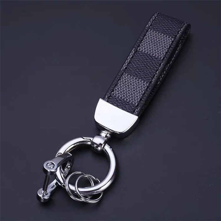 Luxury Genuine Leather Lanyard Keychain Men Women Gift