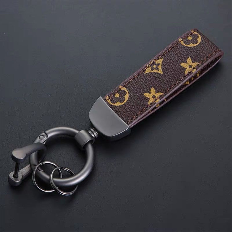 Luxury Genuine Leather Lanyard Keychain Men Women Gift