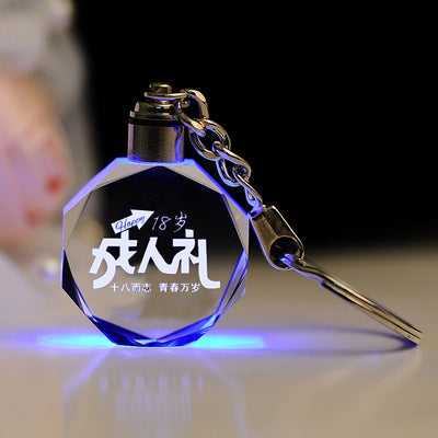 K9 Crystal Keychain LED Flashing Custom Carve Family Photo Frame Gifts