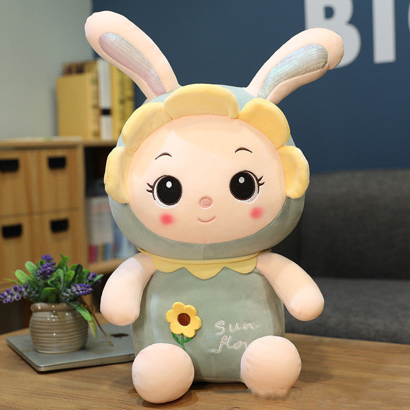 Cute Sunflower Rabbit Doll Plush Toy Cartoon Doll Gift