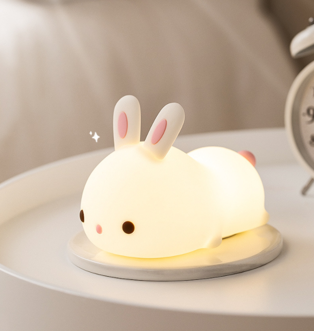 New Year'S Gift Rabbit Silicone Lamp Pat Feeding Toys