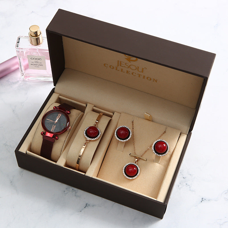 Light Luxury Ladies Quartz Watch Waterproof Fashion Watch Gift Set