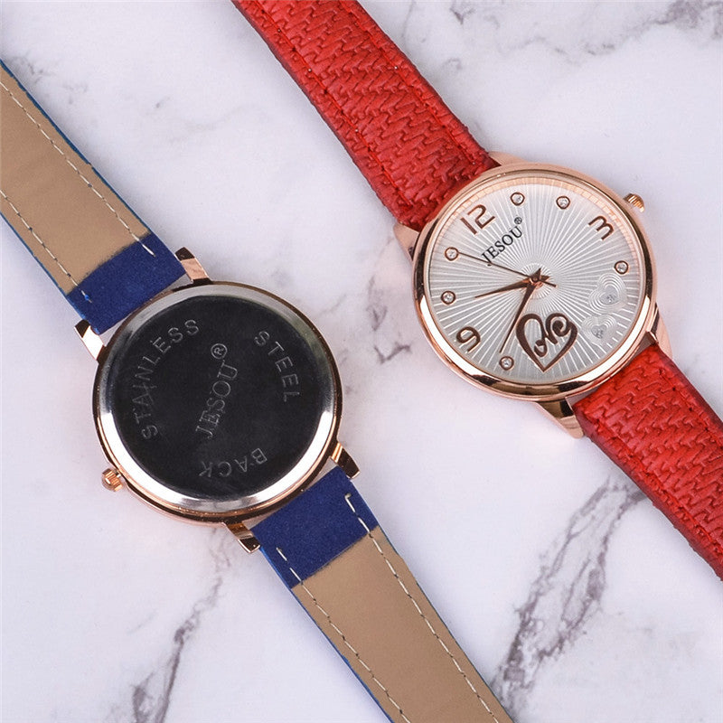 Women Watches Leather Quartz Wristwatch Sunglasses Gift