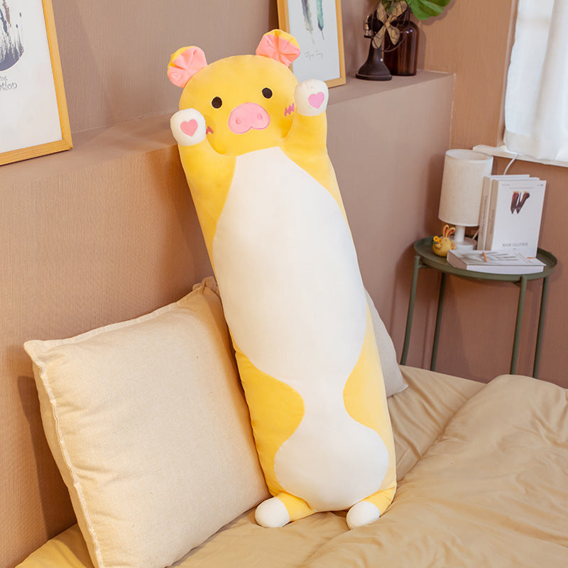 Cute Cartoon Long Pillow Plush Toy Bed Sleeping Pillow Doll Birthday Gift For Girls