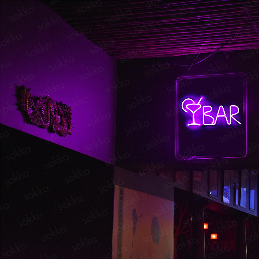 LED Neon Letter Shape BAR Family PARTY Bar Bedroom Room Decoration Light