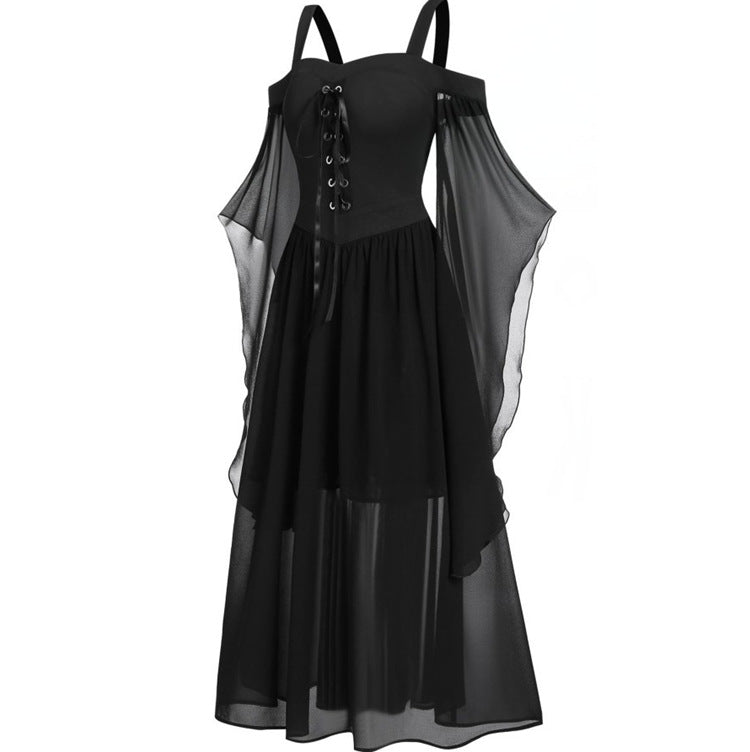 Halloween Witch Sling Strap And Big One Piece Dress