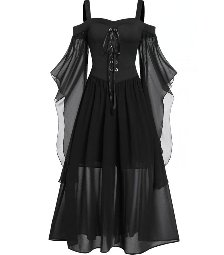 Halloween Witch Sling Strap And Big One Piece Dress