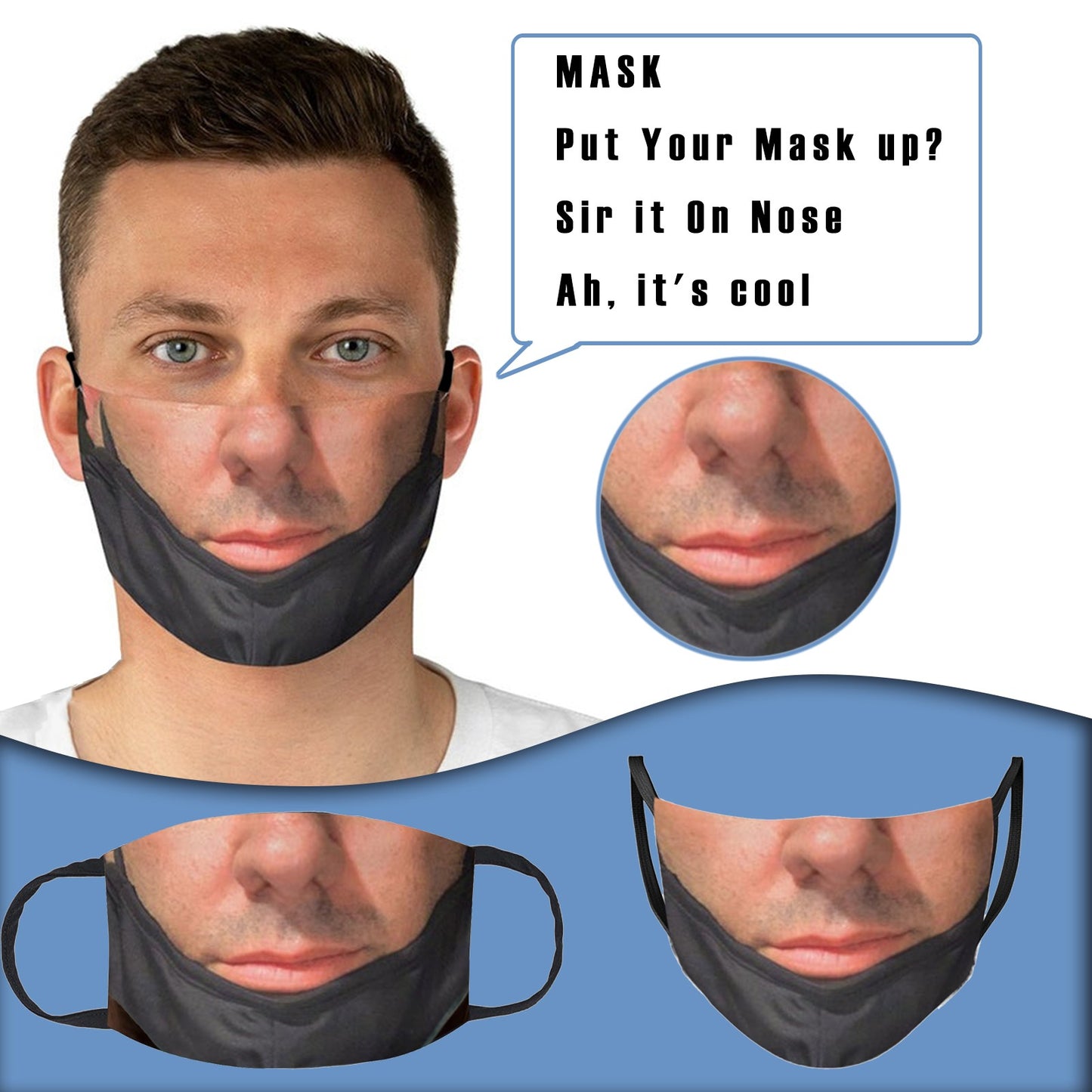 Adult Funny Prank Men And Women Washable Masks