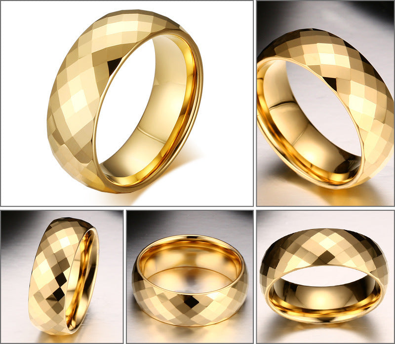 Men Ring Tungsten Jewelry Gold Color Custom Name Wedding Gift