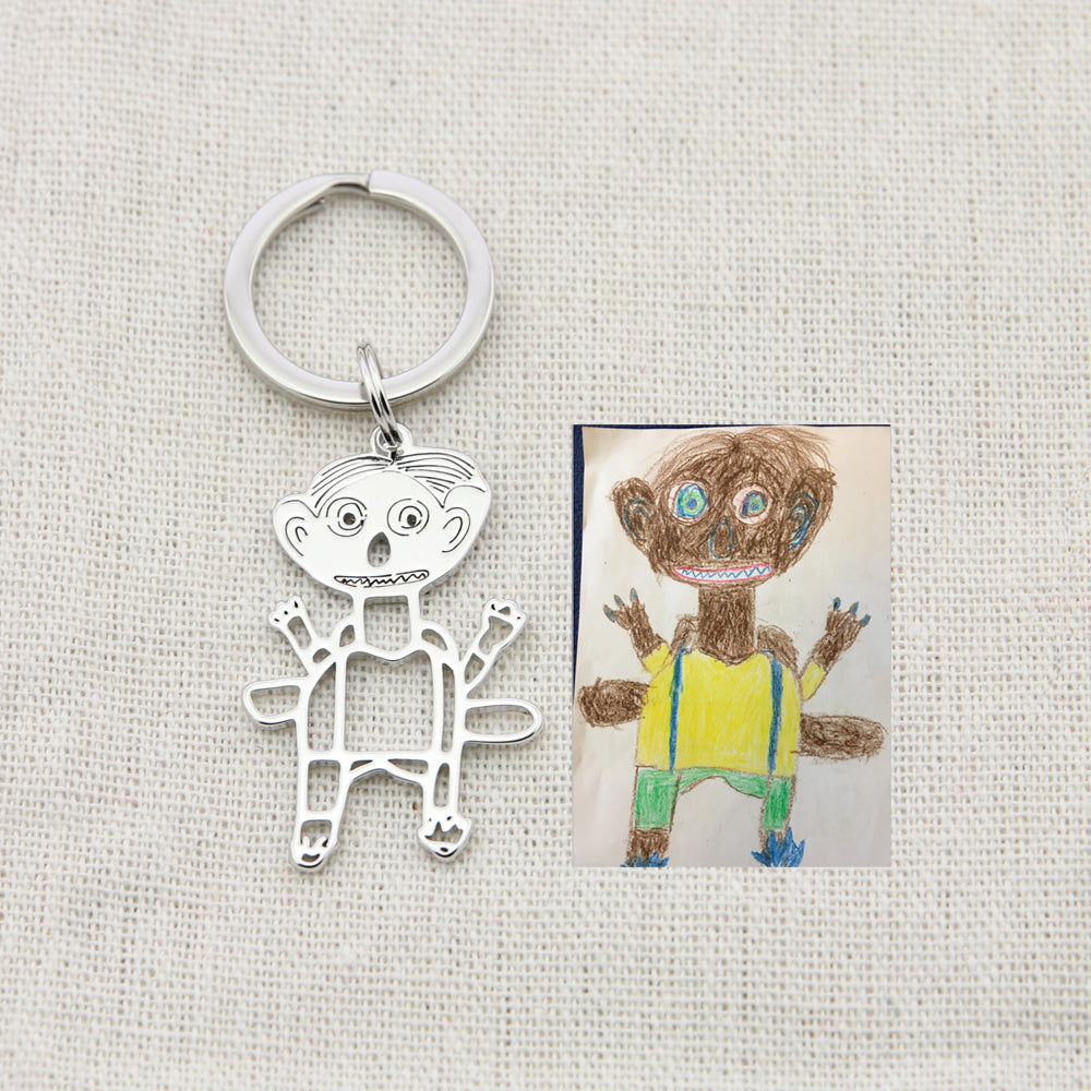 Custom Kids Drawing Painting Necklace Stainless Steel