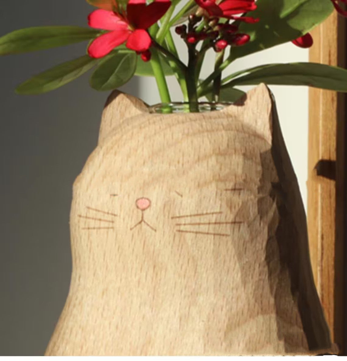 Creative Heart Cat Vase Handmade Christmas