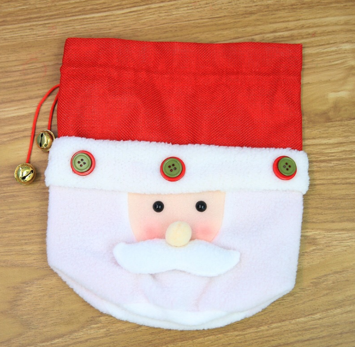 Santa Snowman Gift Candy Bell Bag  Holiday Gift Bag