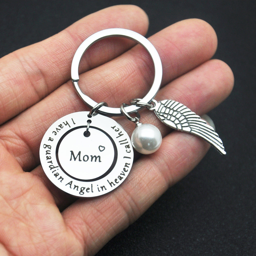 Mother's Day Thanksgiving I Have A Guardian Angdl In Stainless Steel Key Ring