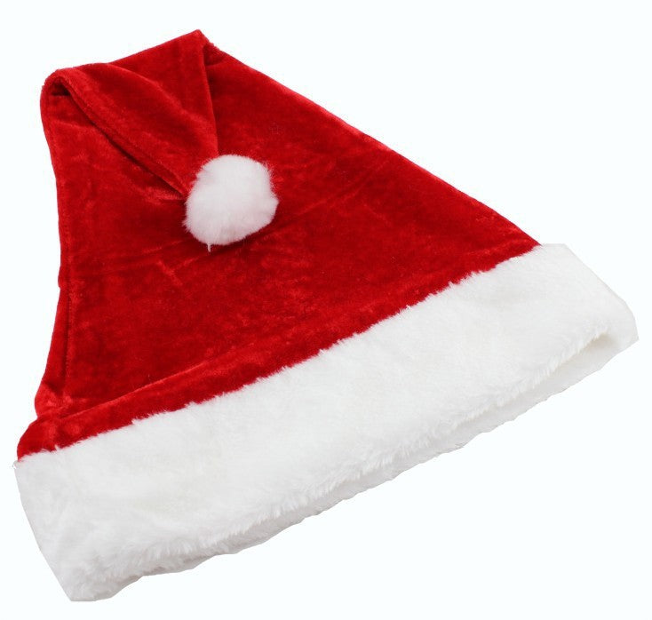 Christmas Goods Christmas Dense Velvet Short Plush Santa Hat New Super Soft Christmas Hat
