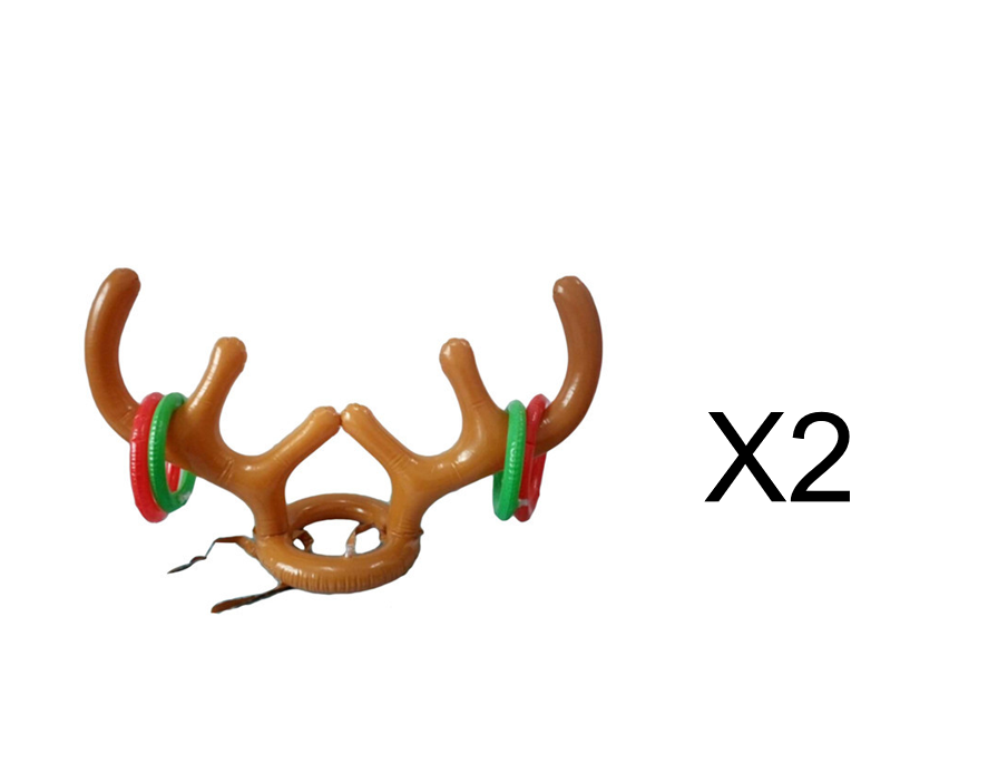 Christmas Game Inflatable Reindeer Antler Hat Ring Toss Christmas Gift