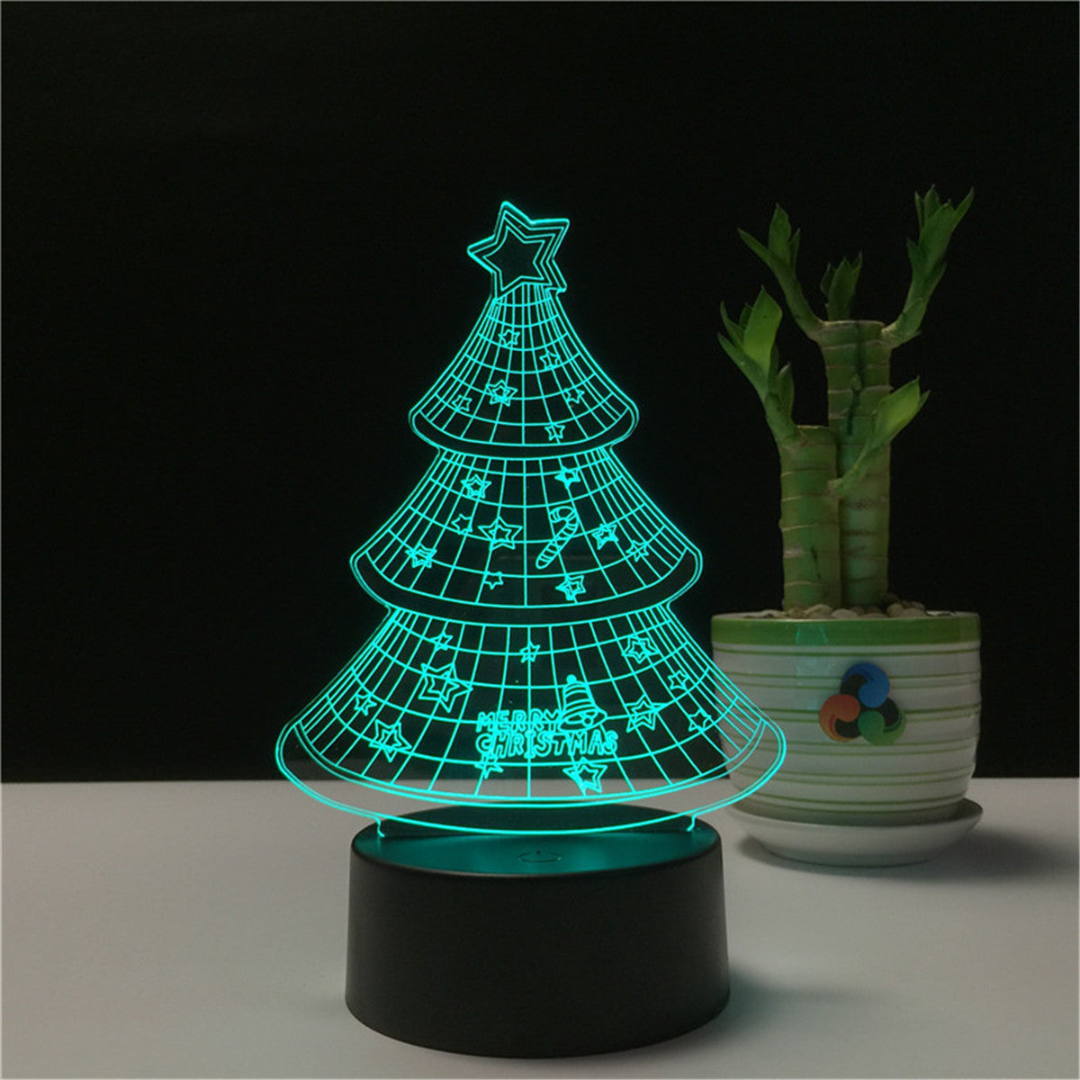 Christmas 3D table lamp colorful touch acrylic atmosphere light