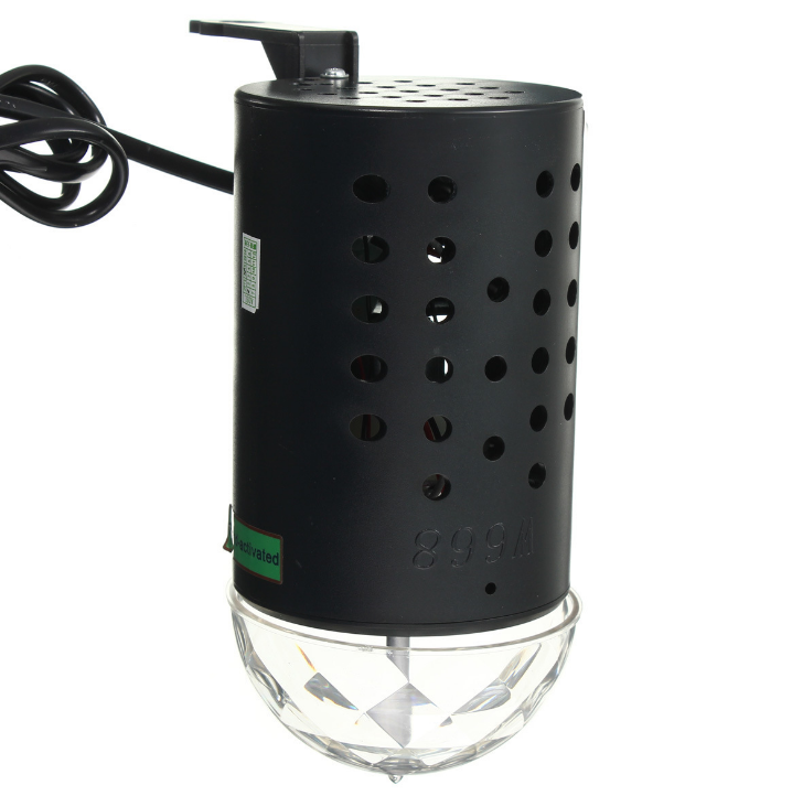 3W Full Color LED Crystal Voice Controlled Rotary RGB Light