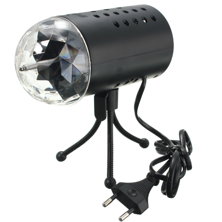 3W Full Color LED Crystal Voice Controlled Rotary RGB Light