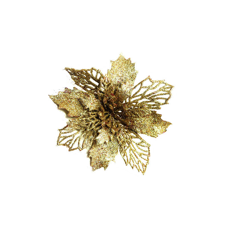 Glitter Artifical Christmas Flowers Christmas Tree Decorations