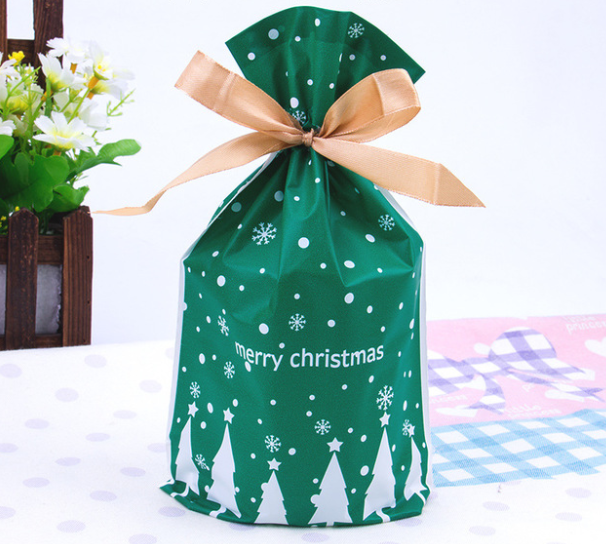 Christmas old man tree drawstring bag