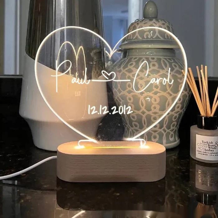 Night Light As Valentines Day Anniversary Romantic