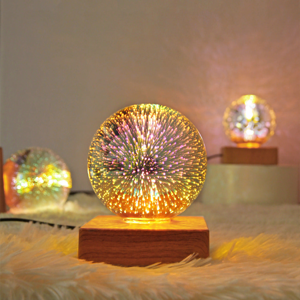 USB 3D Firework Crystals Ball Night Light  Plug In Romantic Star