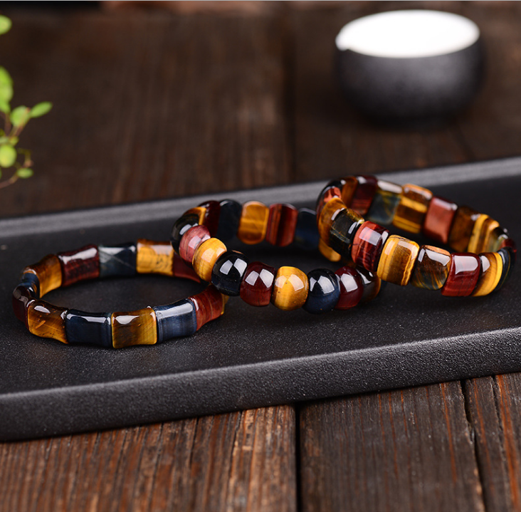 Natural stone tiger eye stone hand row bracelet bracelet gift