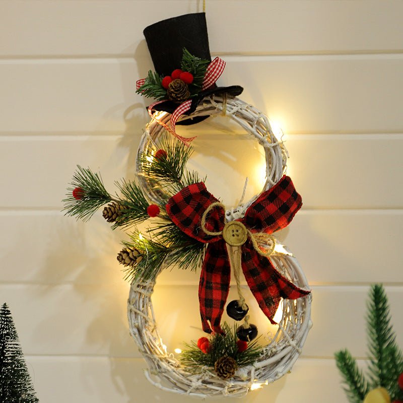 Christmas wreath pendant LED lights garland