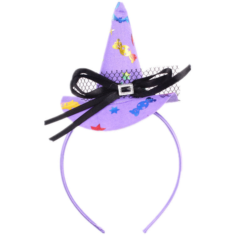 Halloween Witch Hat Headband Holiday Children Props Party Hair Accessories