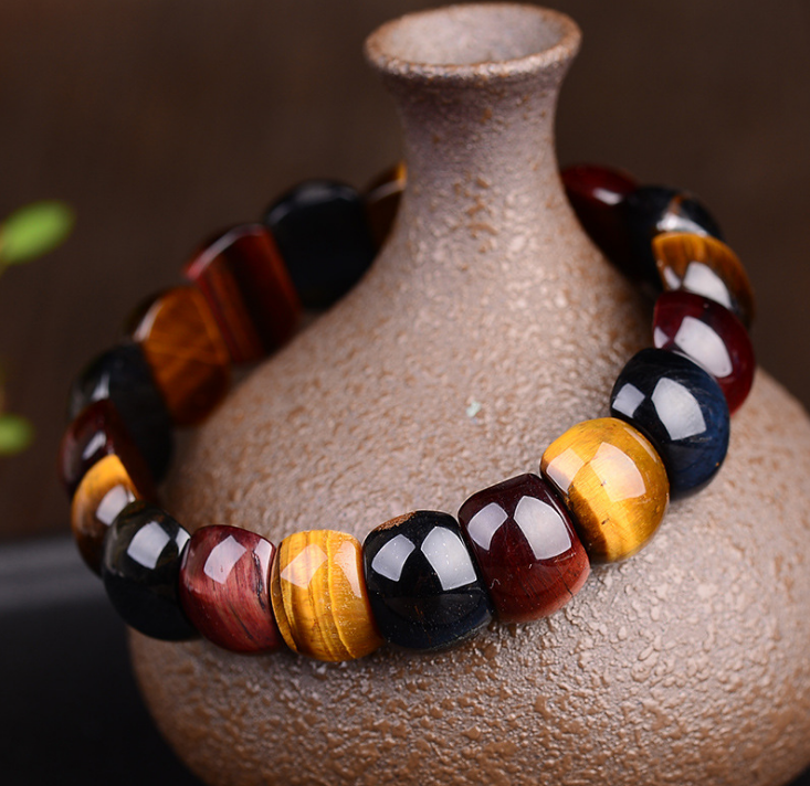 Natural stone tiger eye stone hand row bracelet bracelet gift