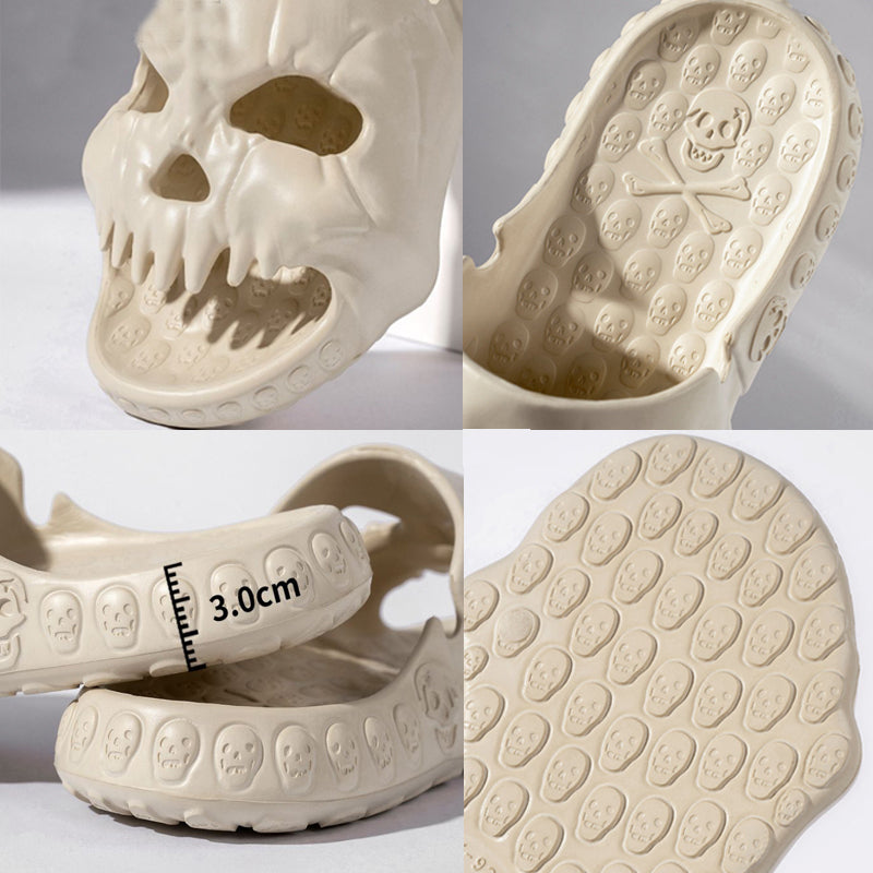 Personalized Skull Design Halloween Slippers Bathroom