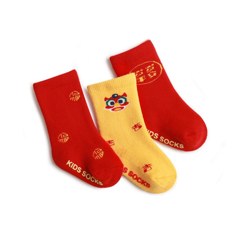Red New Year Thickened Warm Socks