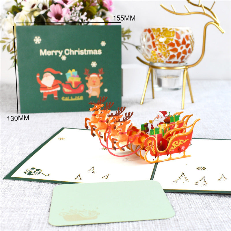 3D Merry Christmas Cards Christmas Tree Winter Gift Pop-Up Cards