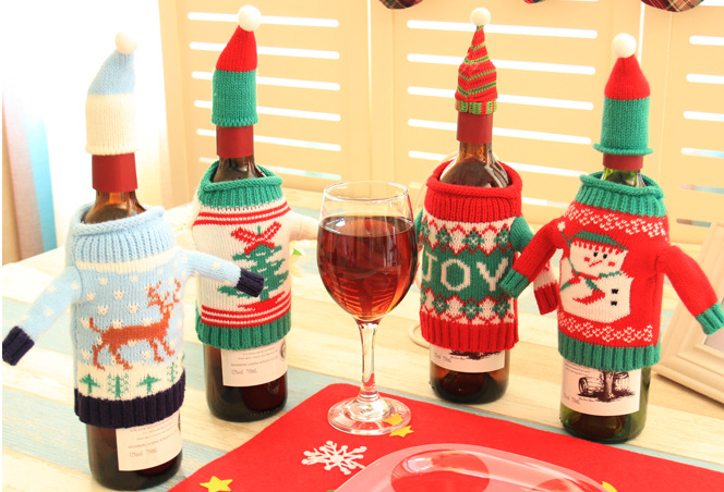 Knitted Christmas Bottle Set