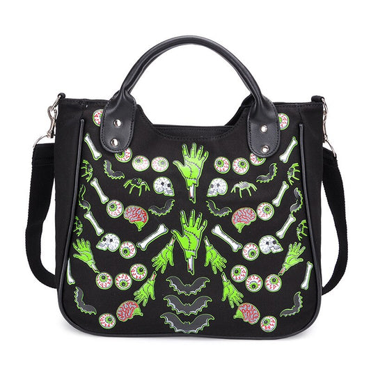 Halloween skull print handbag