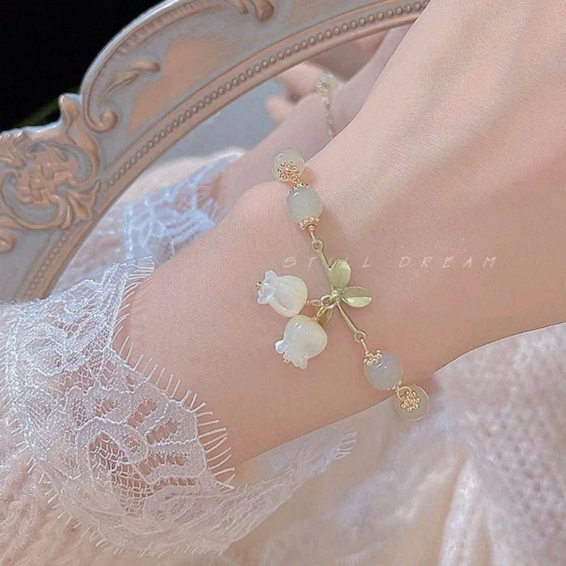 Camellia Bracelet Female Light Luxury Minority Vintage Design Lily Girlfriends' Bracelet Gift Girlfriend Gifts