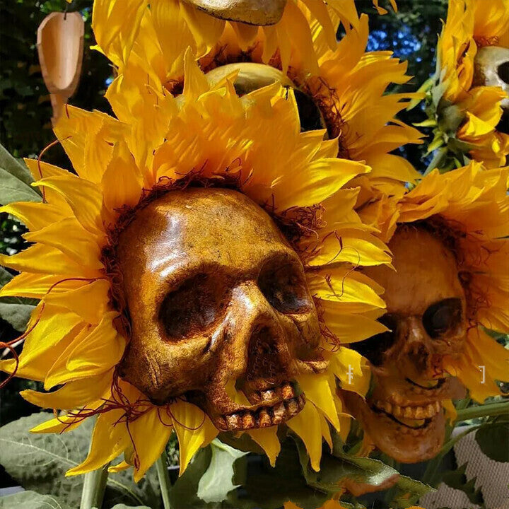 Skull Sunflower Halloween Decoration Atmosphere Garden