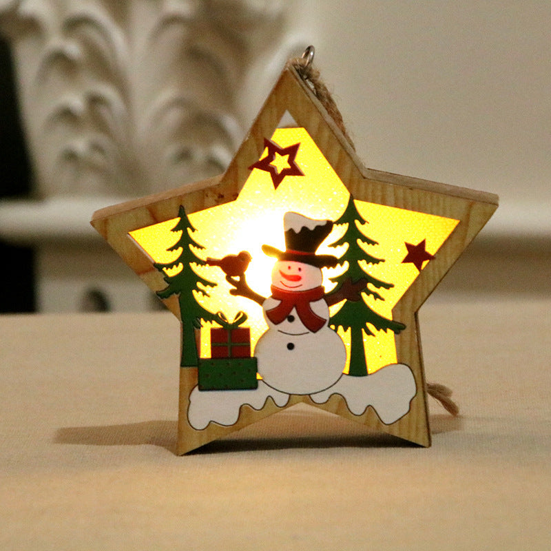 Christmas Decorations Wood Light Pendant Small Gifts