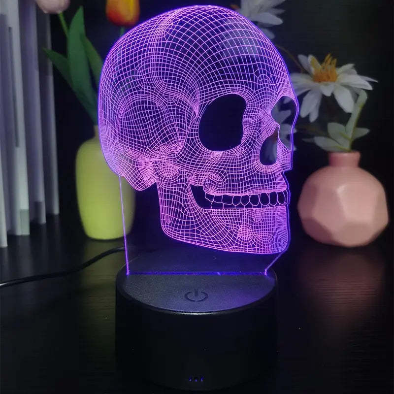 3D Small Night Lamp Halloween Skull Outdoor Light LED