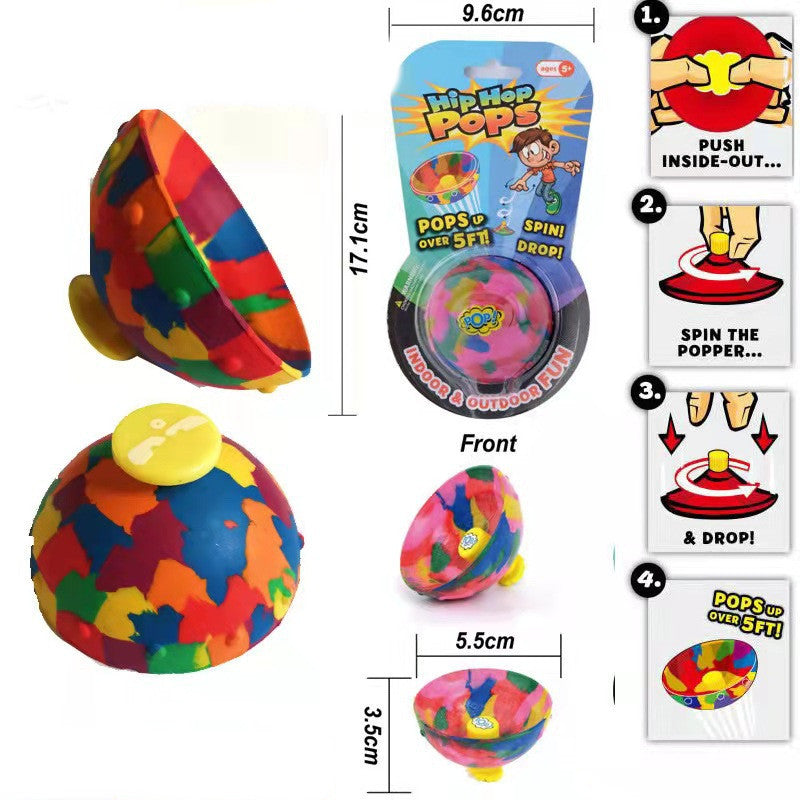 Children Toys Camouflage Bounce Rubber Popping Bowls