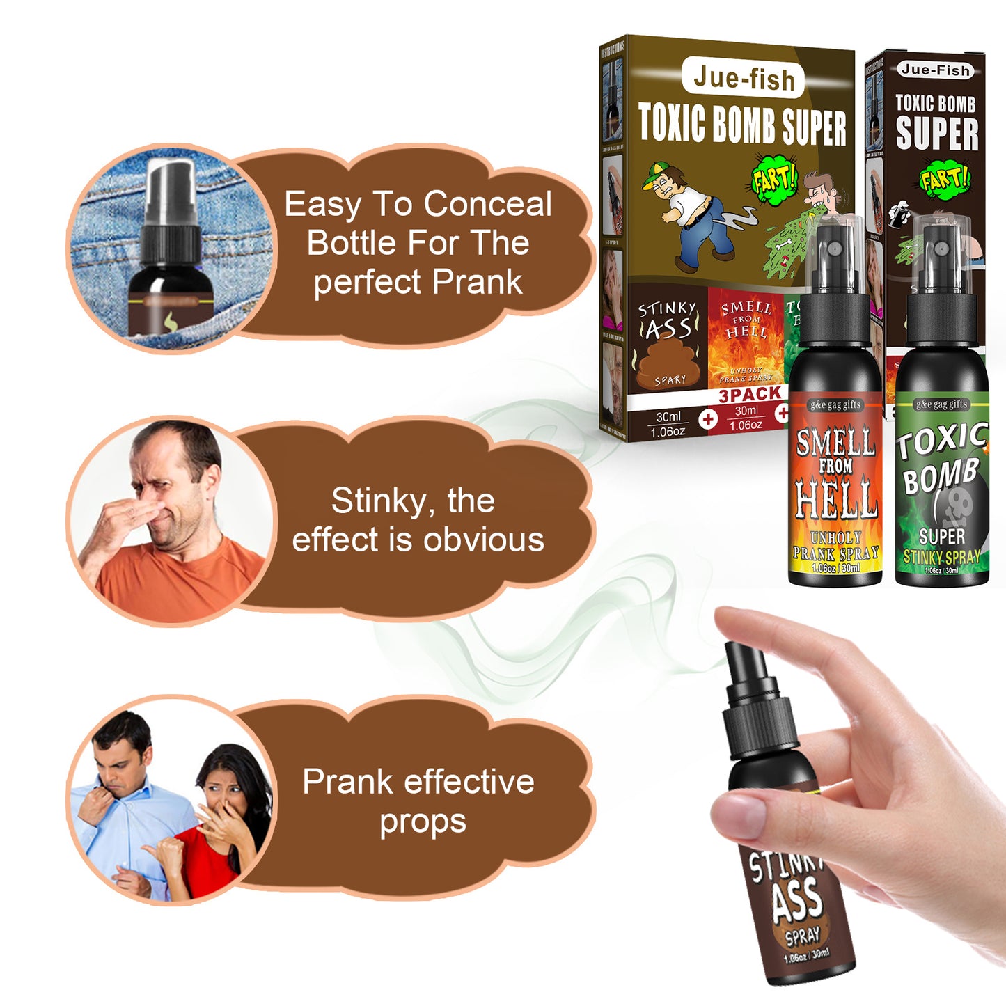 3P Fart Spray Extra Strong 30ml Potent Stink Spray  Gifts