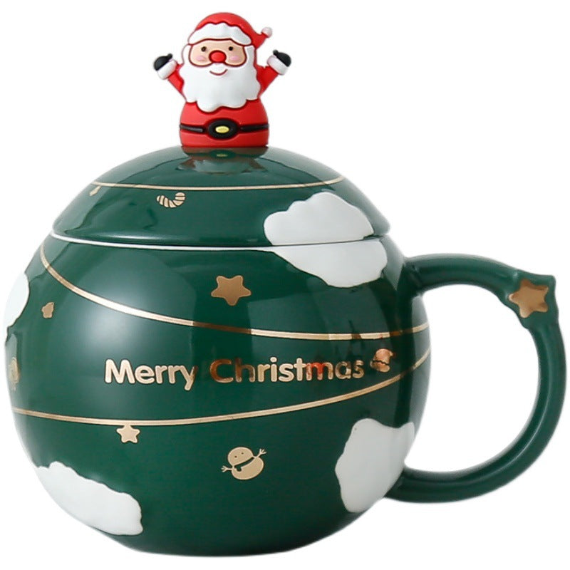 Christmas Gift  Ceramic Cup With Cover