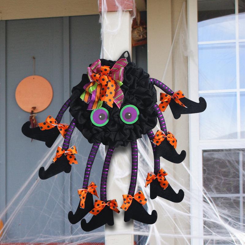Creative Halloween Multi-legged Spider Door Hanging Wreath Party Decorations