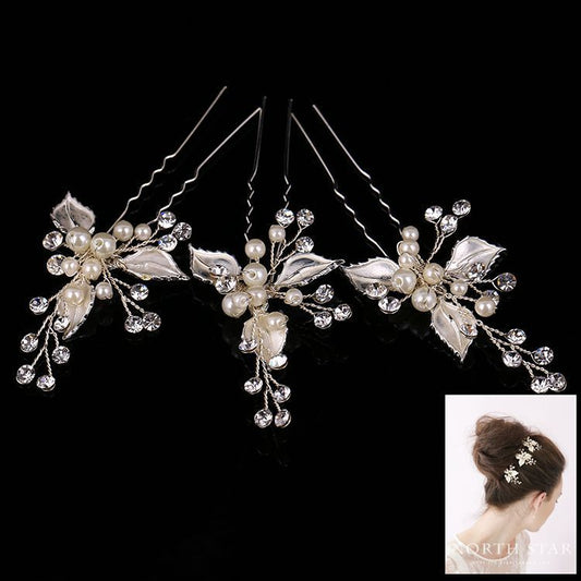 Bride wedding dress headdress hairpin leaves wedding jewelry accessories