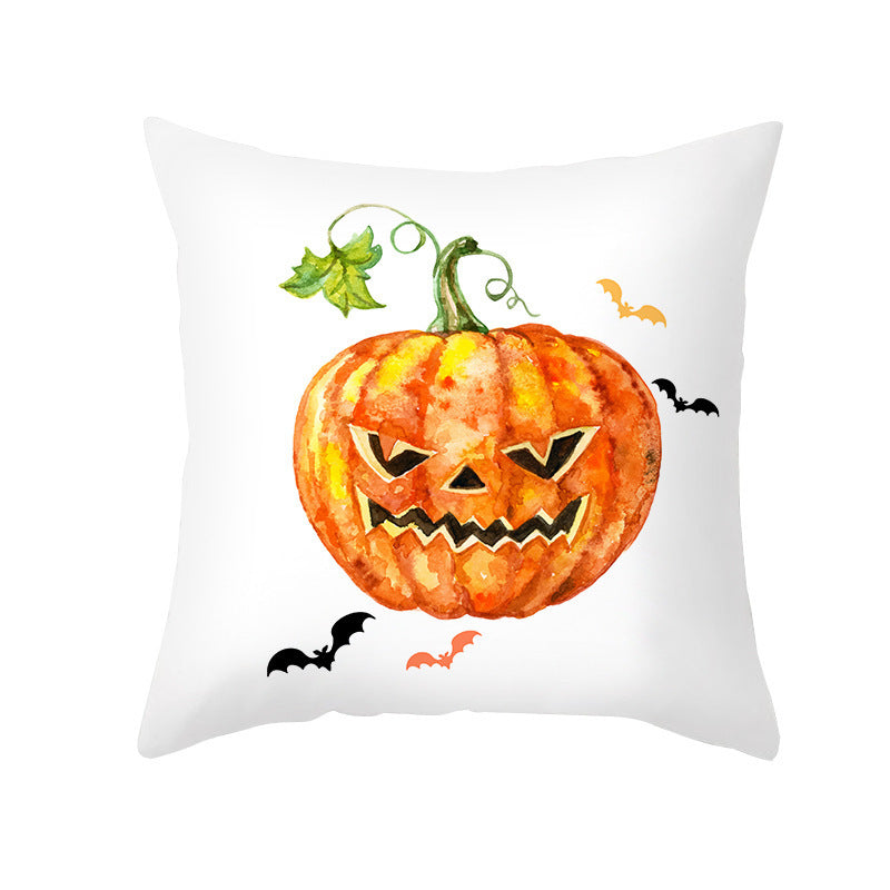 Halloween Pumpkin Letter Fleece Cushion Cover