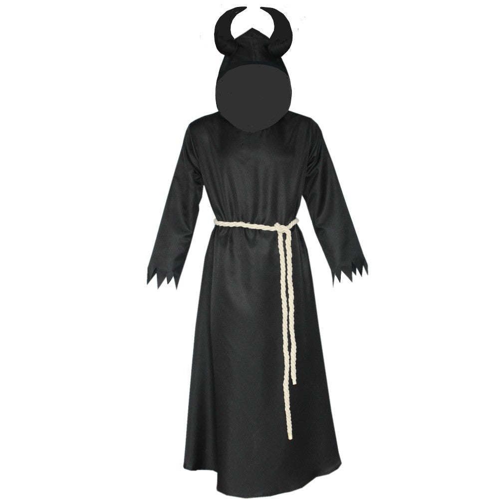 Halloween Medieval Horns Death Devil Wizard Cloak Cospiay Costume