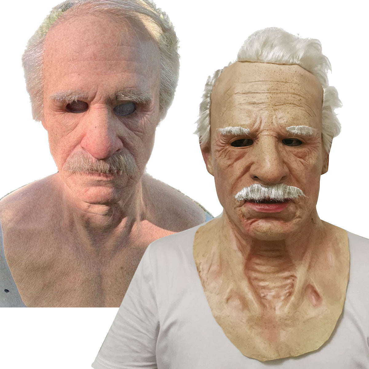 Old man mask white hair white beard headgear halloween