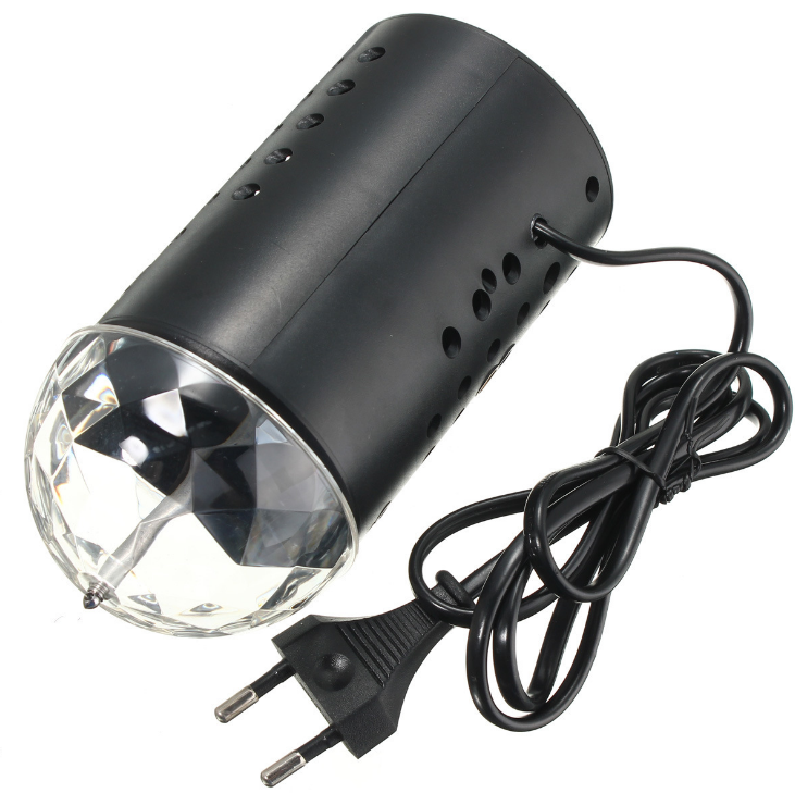 3W Full Color LED Crystal Voice Controlled Rotary RGB Light