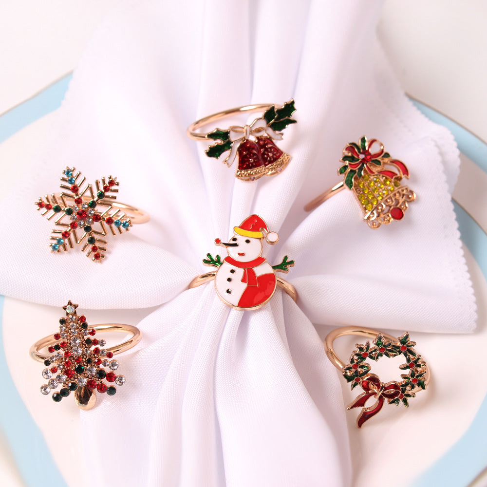 Christmas Tree Napkin Ring Snowflake Napkin Button