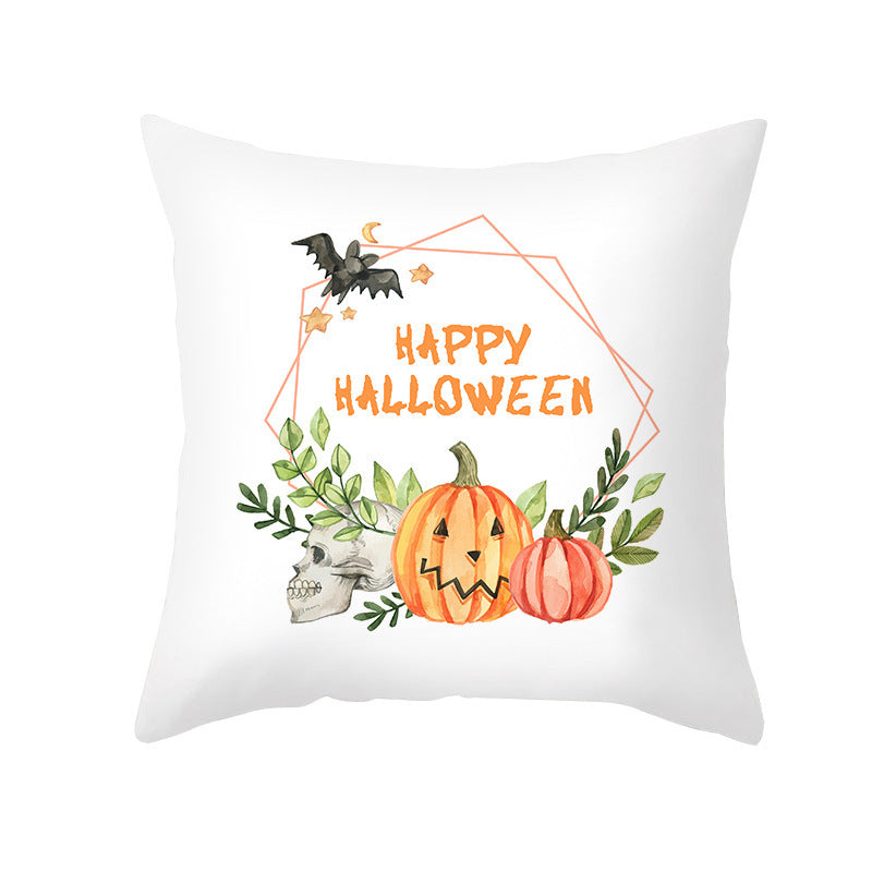 Halloween Pumpkin Letter Fleece Cushion Cover